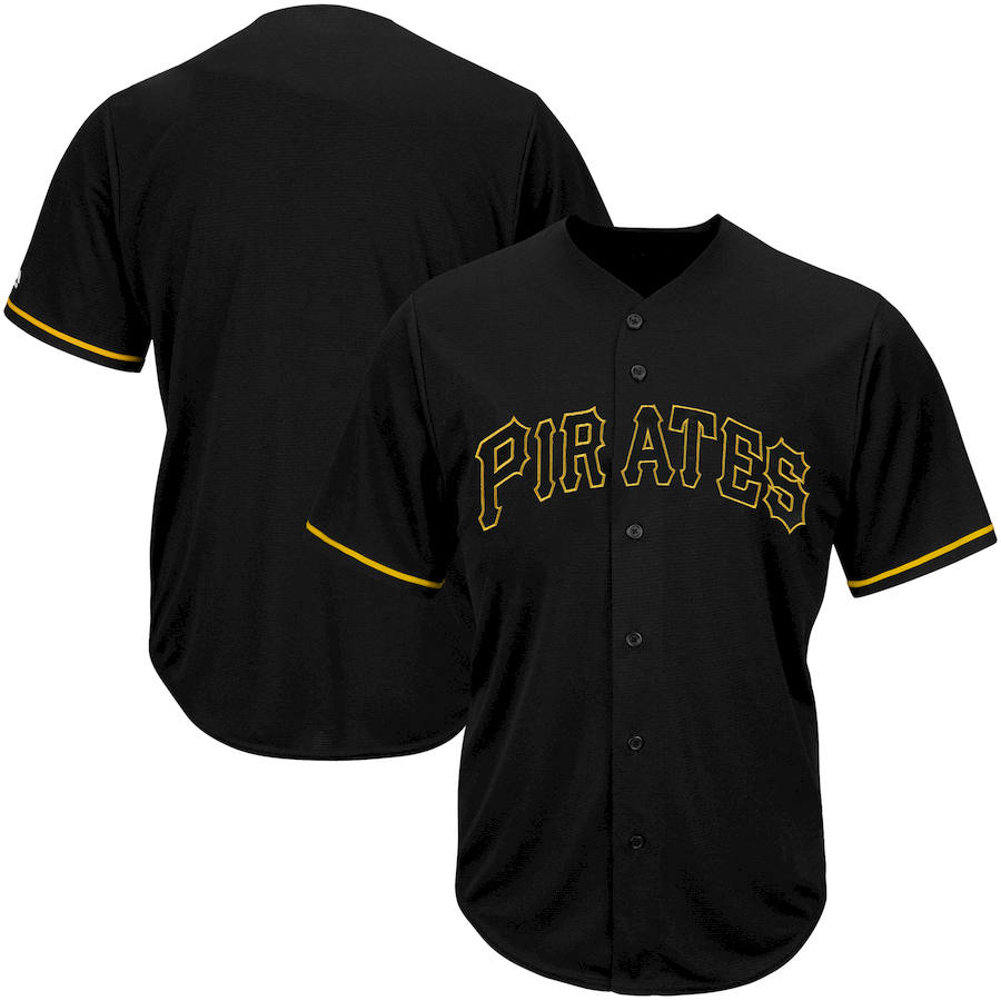 Pittsburgh Pirates Majestic Big & Tall Pop Fashion V-Neck Jersey Black Pittsburgh Pirates Majestic Big & Tall Pop Fashion V-Neck Jersey Black