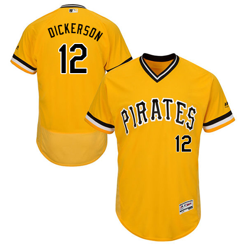 Pirates #12 Corey Dickerson Gold Flexbase Authentic Collection Stitched MLB Jersey Pirates #12 Corey Dickerson Gold Flexbase Authentic Collection Stitched MLB Jersey