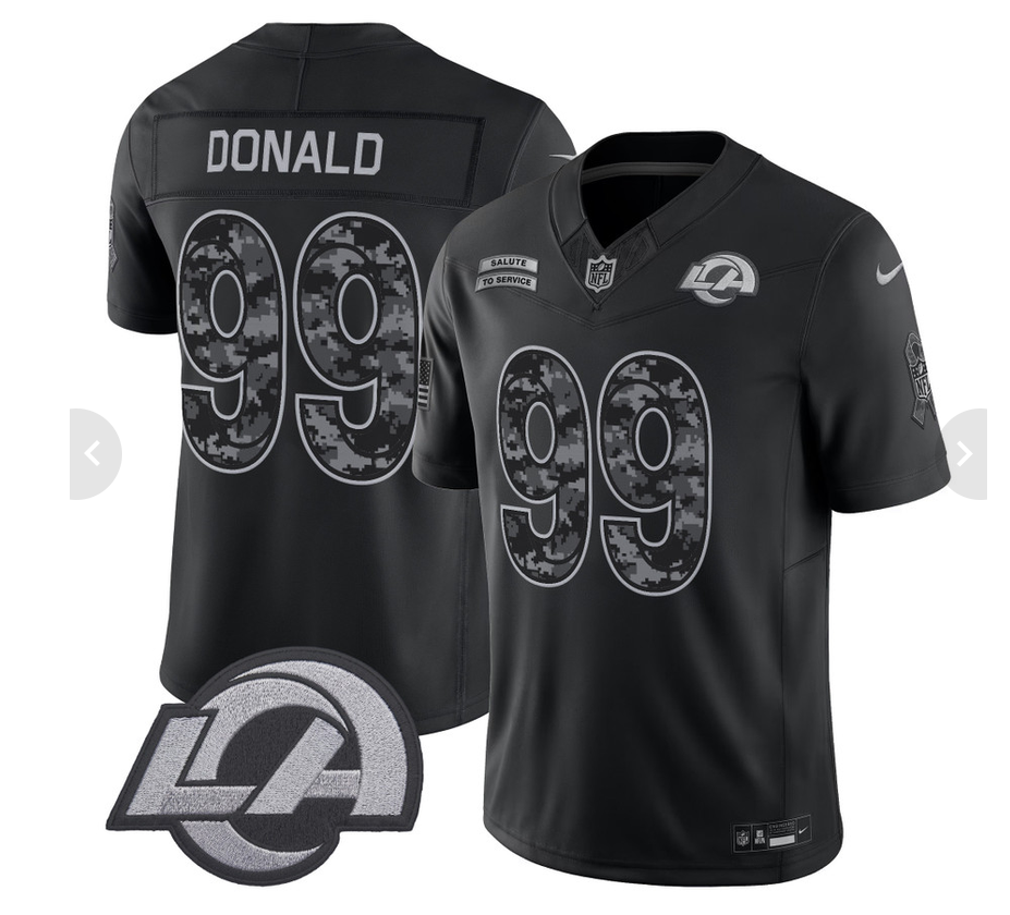 Men's Los Angeles Rams #99 Aaron Donald Black F.U.S.E. 2026 Salute to Service Limited Stitched Football Jersey