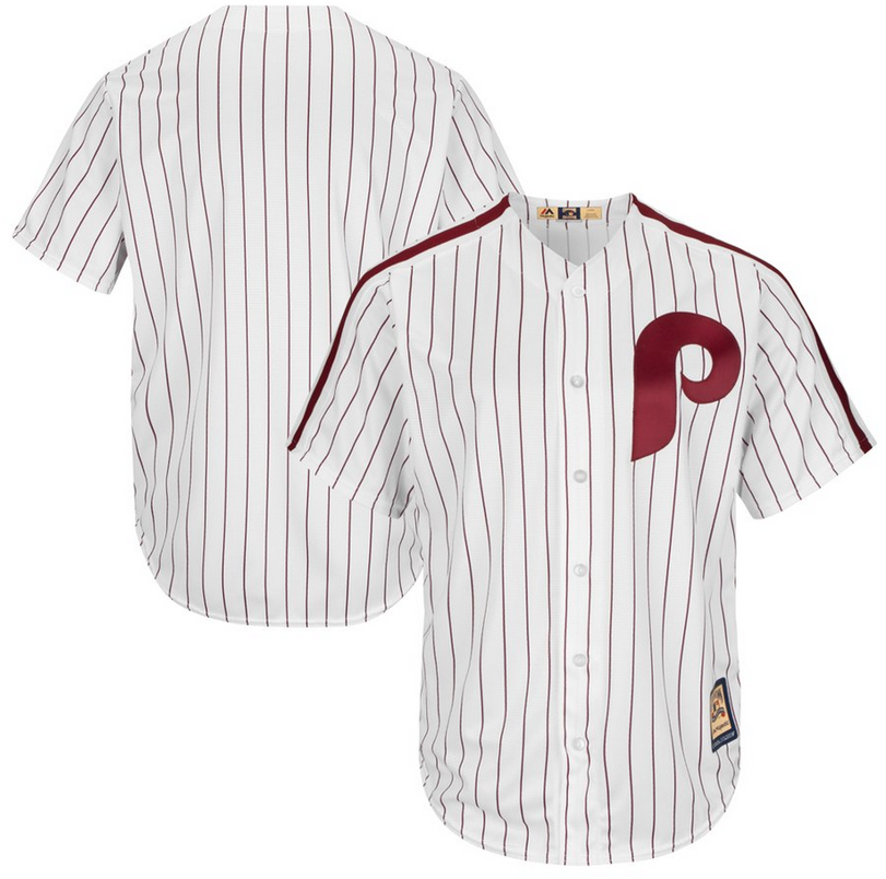Men's Philadelphia Phillies Customized Majestic Cooperstown Cool Base Team Jersey White Red Men's Philadelphia Phillies Customized Majestic Cooperstown Cool Base Team Jersey White Red
