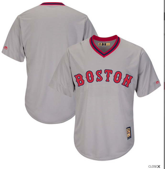 Boston Red Sox Majestic Road Cooperstown Cool Base Team Jersey Gray Boston Red Sox Majestic Road Cooperstown Cool Base Team Jersey Gray