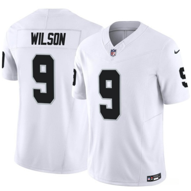 Men's Las Vegas Raiders #9 Tyree Wilson White 2023 F.U.S.E Vapor Untouchable Stitched Football Jersey Men's Las Vegas Raiders #9 Tyree Wilson White 2023 F.U.S.E Vapor Untouchable Stitched Football Jersey