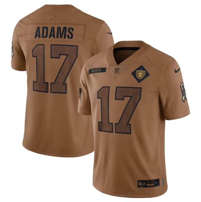 Men's Las Vegas Raiders #17 Davante Adams 2023 Brown Salute To Service Limited Football Jersey Men's Las Vegas Raiders #17 Davante Adams 2023 Brown Salute To Service Limited Football Jersey