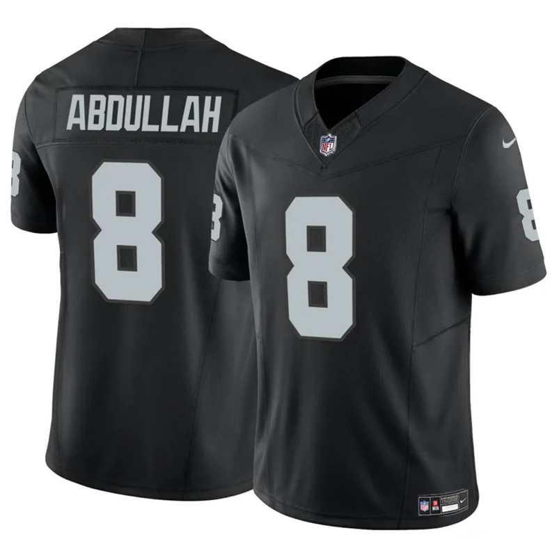 Men's Las Vegas Raiders #8 Ameer Abdullah Black 2024 F.U.S.E Vapor Stitched Football Jersey Men's Las Vegas Raiders #8 Ameer Abdullah Black 2024 F.U.S.E Vapor Stitched Football Jersey