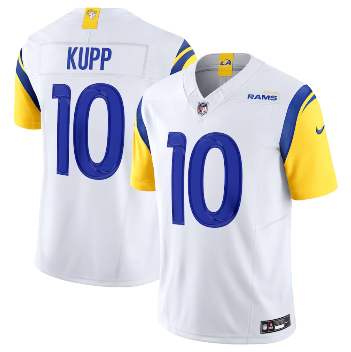 Men's Los Angeles Rams #10 Cooper Kupp White 2023 F.U.S.E. Vapor Untouchable Limited Stitched Football Jersey Men's Los Angeles Rams #10 Cooper Kupp White 2023 F.U.S.E. Vapor Untouchable Limited Stitched Football Jersey