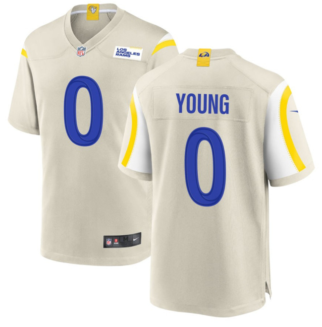Men's Los Angeles Rams #0 PByron Young Bone Stitched Game Jersey Men's Los Angeles Rams #0 PByron Young Bone Stitched Game Jersey