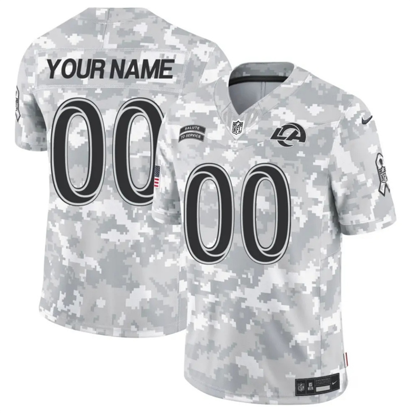Men's Los Angeles Rams Active Player Custom 2024 Arctic Camo Salute to Service Limited Stitched Football Jersey Men's Los Angeles Rams Active Player Custom 2024 Arctic Camo Salute to Service Limited Stitched Football Jersey