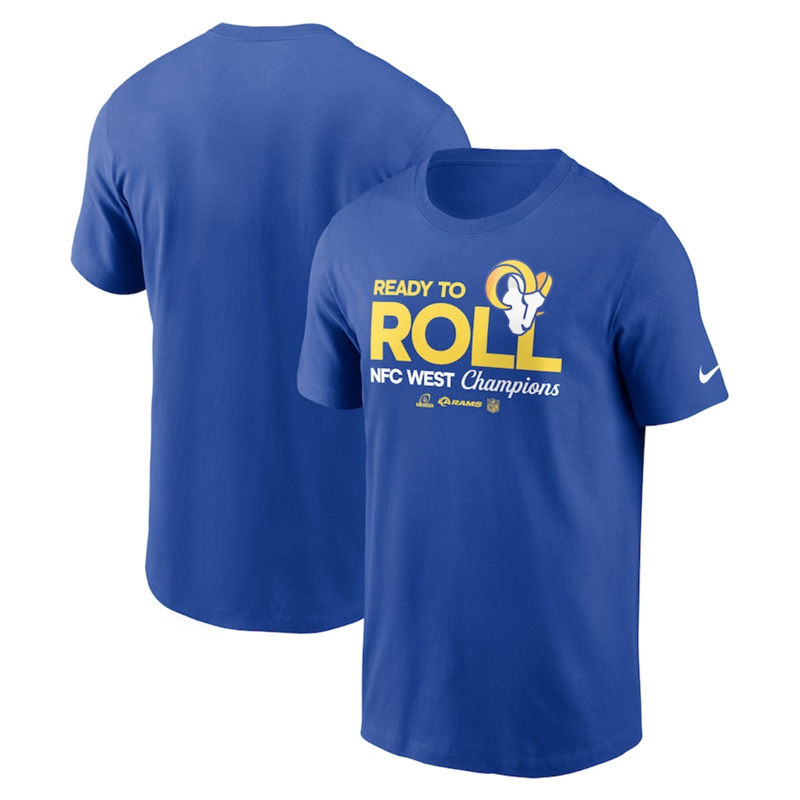 Men's Los Angeles Rams Royal 2024 NFC West Champions Locker Room Trophy Collection T-Shirt Men's Los Angeles Rams Royal 2024 NFC West Champions Locker Room Trophy Collection T-Shirt
