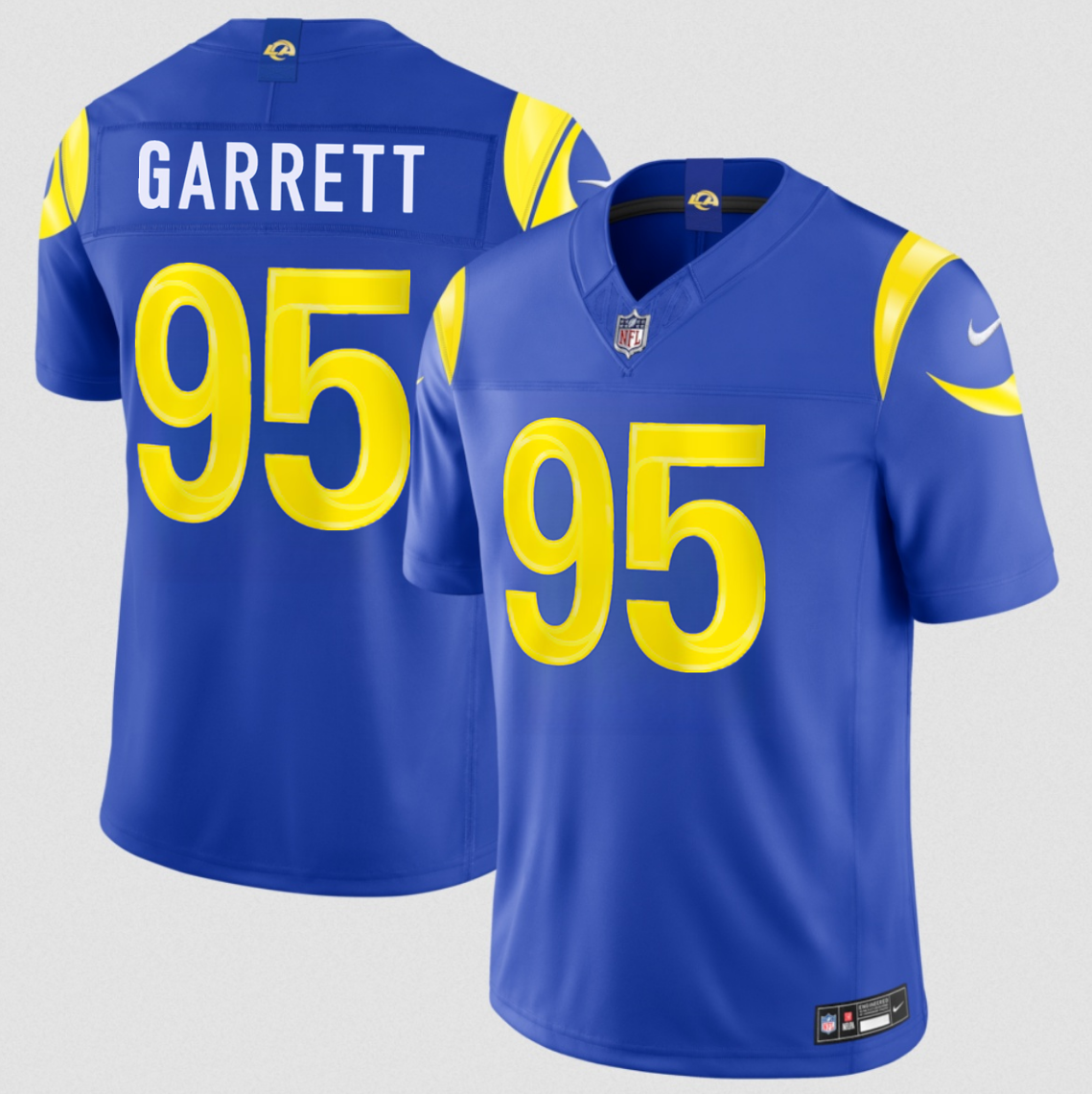 Men's Los Angeles Rams #95 Myles Garrett Royal 2026 F.U.S.E. Vapor Limited Stitched Football Jersey