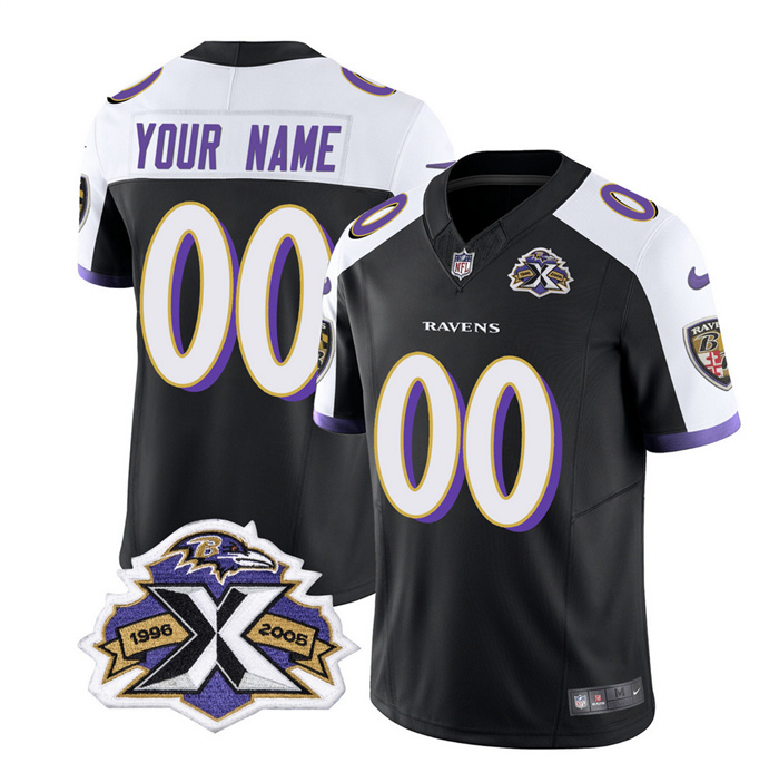 Men's Baltimore Ravens Active Player Custom Black/White 2023 F.U.S.E With Patch Throwback Vapor Limited Jersey Men's Baltimore Ravens Active Player Custom Black/White 2023 F.U.S.E With Patch Throwback Vapor Limited Jersey