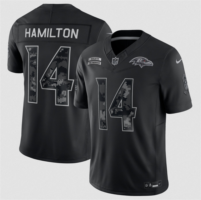 Men's Baltimore Ravens #14 Kyle Hamilton Black F.U.S.E. 2026 Salute to Service Limited Stitched Football Jersey