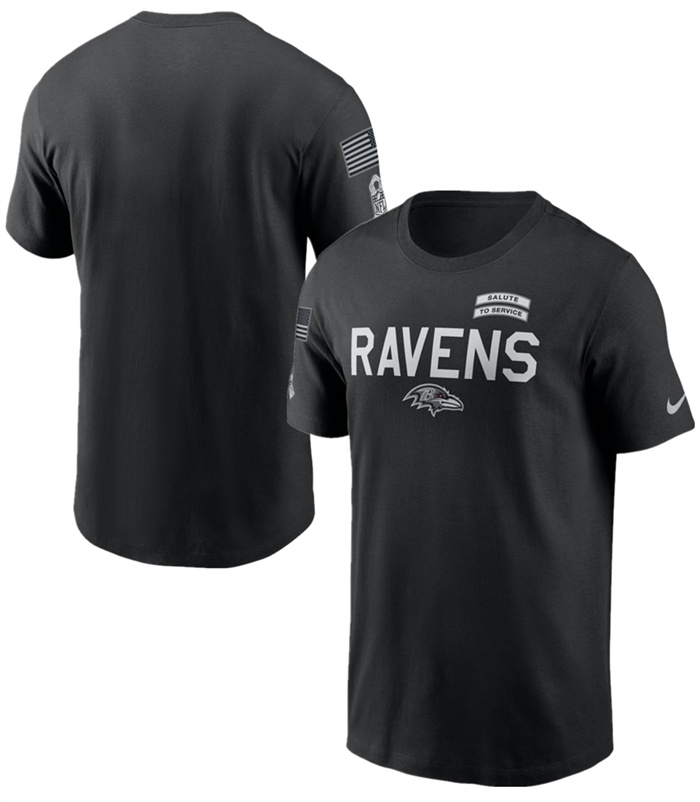 Men's Baltimore Ravens Black 2026 Salute to Service Sideline Dri-FIT T-Shirt