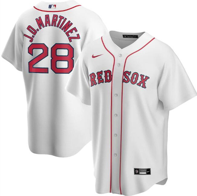Men's Boston Red Sox #28 J.D. Martinez White MLB Cool Base Stitched Jersey Men's Boston Red Sox #28 J.D. Martinez White MLB Cool Base Stitched Jersey