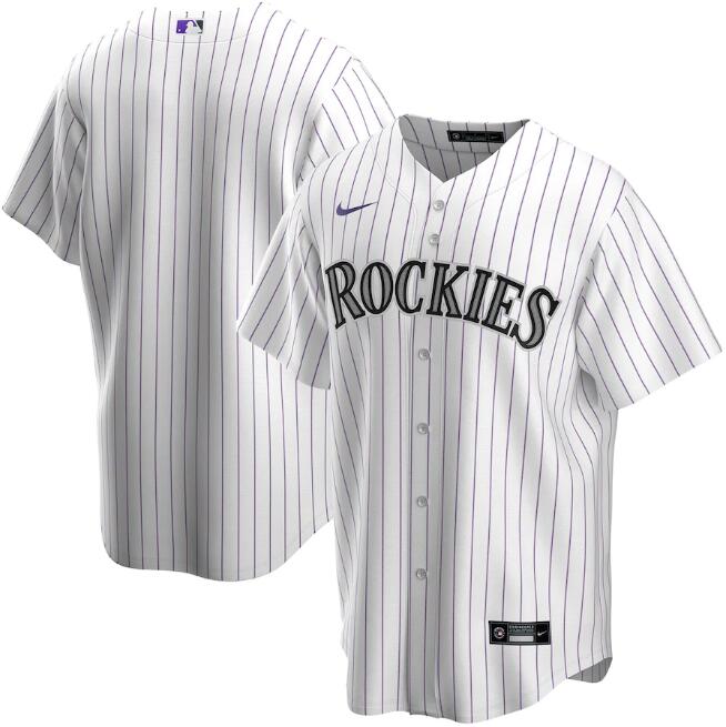 Men's Colorado Rockies Blank White MLB Cool Base Stitched MLB Jersey