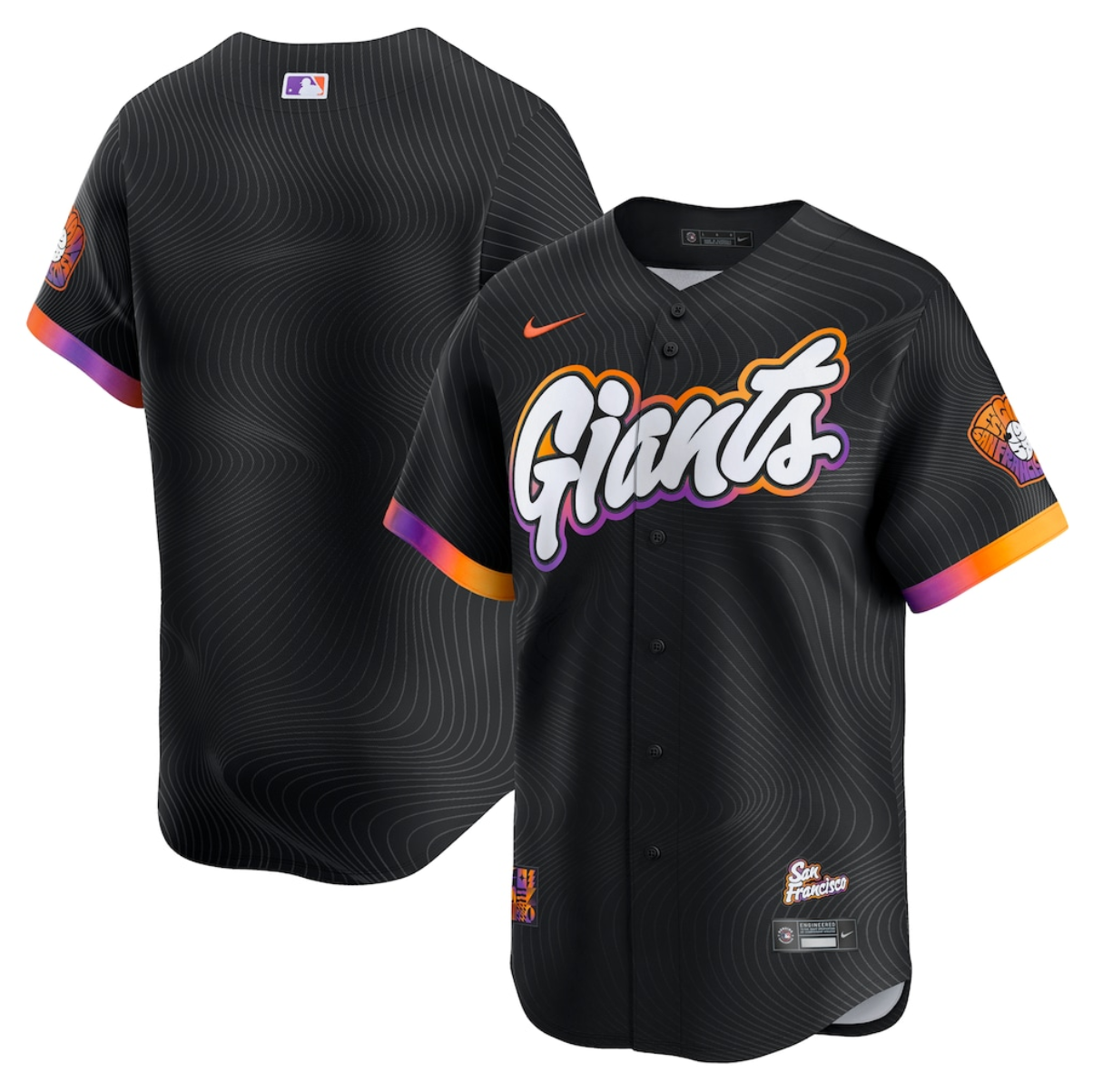 Men's San Francisco Giants Blank Anthracite 2025 City Connect Limited Stitched Baseball Jersey Men's San Francisco Giants Blank Anthracite 2025 City Connect Limited Stitched Baseball Jersey