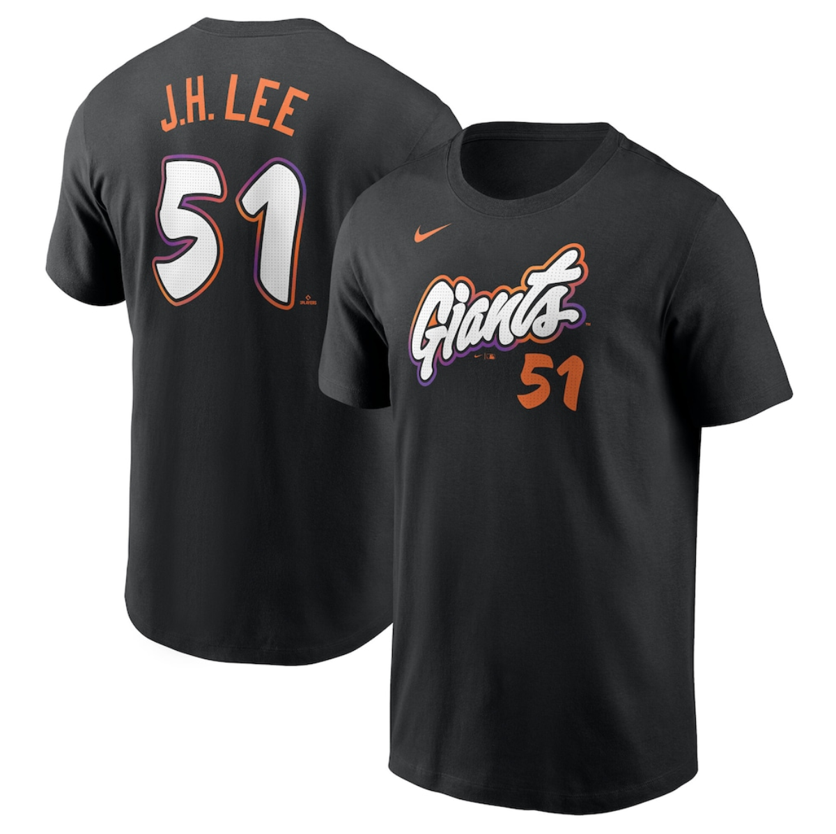 Men's San Francisco Giants #51 Jung Hoo Lee Anthracite 2025 City Connect Fuse Name & Number T-Shirt Men's San Francisco Giants #51 Jung Hoo Lee Anthracite 2025 City Connect Fuse Name & Number T-Shirt