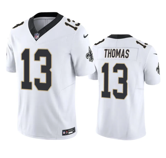 Men's New Orleans Saints #13 Michael Thomas White 2023 F.U.S.E. Vapor Untouchable Limited Stitched Jersey Men's New Orleans Saints #13 Michael Thomas White 2023 F.U.S.E. Vapor Untouchable Limited Stitched Jersey