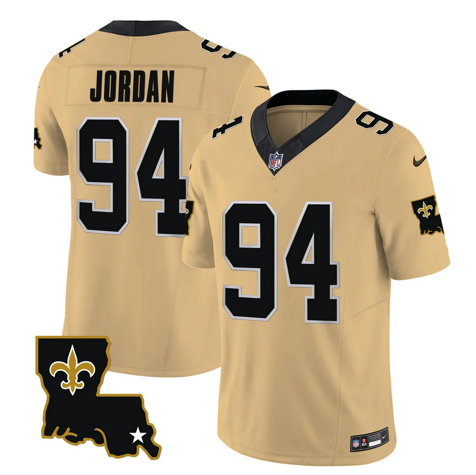 Men's New Orleans Saints #94 Cameron Jordan Gold 2023 F.U.S.E. 1987 Legacy Vapor Stitched Jersey Men's New Orleans Saints #94 Cameron Jordan Gold 2023 F.U.S.E. 1987 Legacy Vapor Stitched Jersey