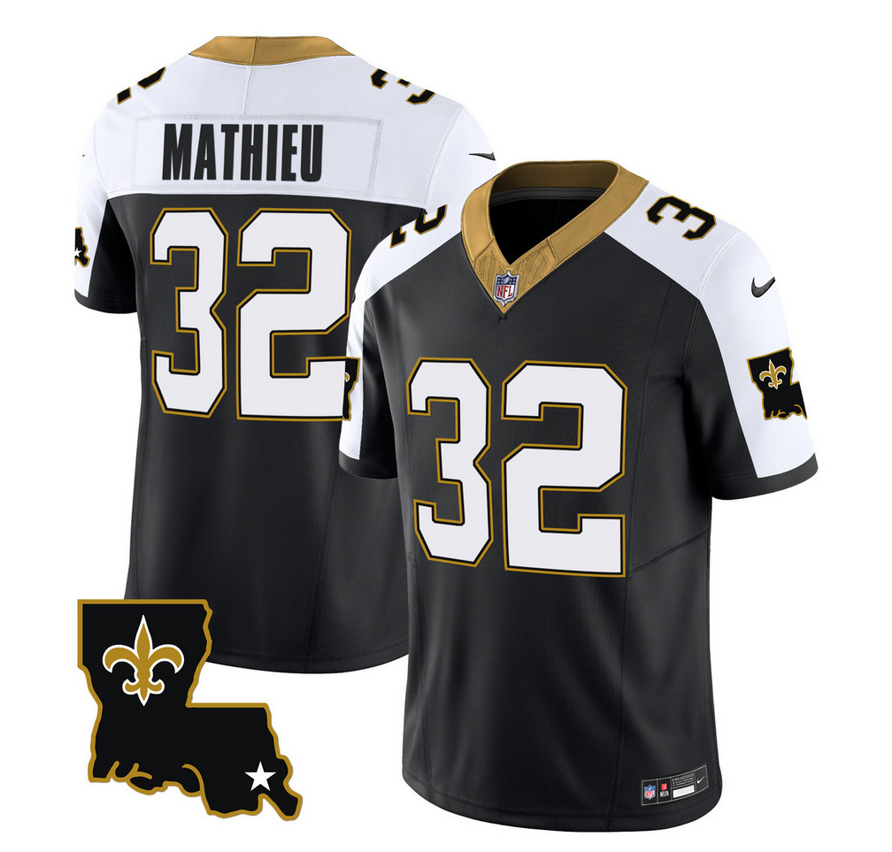 Men's New Orleans Saints #32 Tyrann Mathieu Black White 2023 F.U.S.E. 1987 Legacy Vapor Stitched Jersey Men's New Orleans Saints #32 Tyrann Mathieu Black White 2023 F.U.S.E. 1987 Legacy Vapor Stitched Jersey