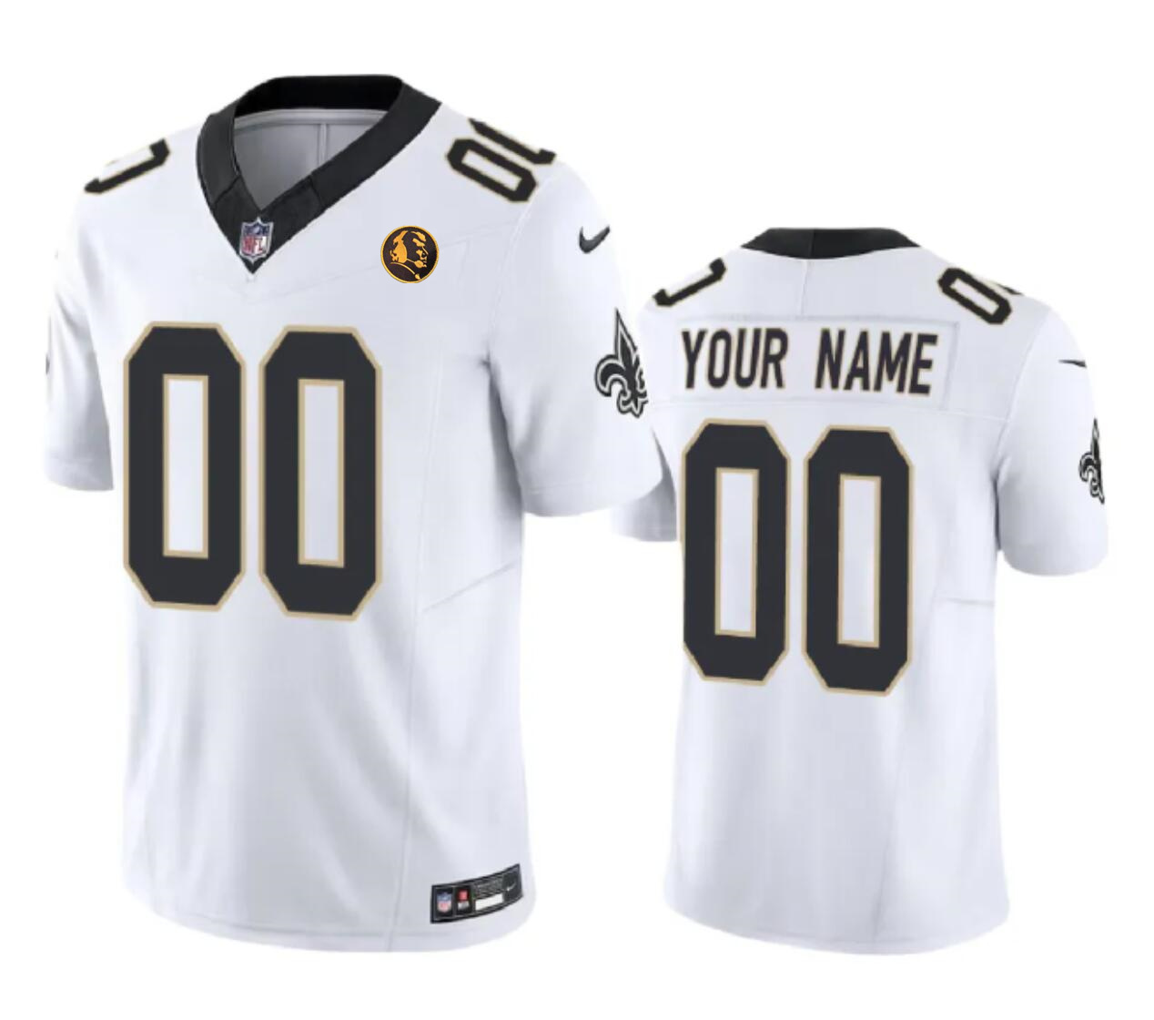 Men's New Orleans Saints Active Player Custom White 2023 F.U.S.E. With John Madden Patch Vapor Limited Stitched Football Jersey Men's New Orleans Saints Active Player Custom White 2023 F.U.S.E. With John Madden Patch Vapor Limited Stitched Football Jersey