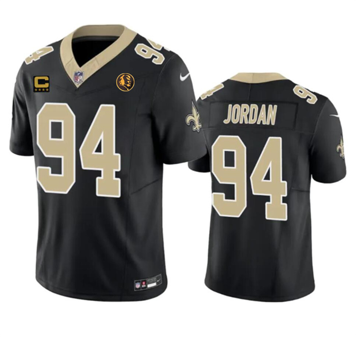 Men's New Orleans Saints #94 Cameron Jordan Black 2023 F.U.S.E. With 4-star C Patch And John Madden Patch Vapor Limited Stitched Football Jersey Men's New Orleans Saints #94 Cameron Jordan Black 2023 F.U.S.E. With 4-star C Patch And John Madden Patch Vapor Limited Stitched Football Jersey