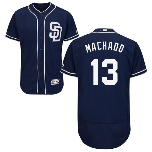 Padres #13 Manny Machado Navy Blue Flexbase Authentic Collection Stitched MLB Jersey Padres #13 Manny Machado Navy Blue Flexbase Authentic Collection Stitched MLB Jersey
