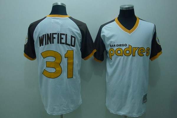 Mitchell and Ness Padres #31 Dave Winfield Stitched White Throwback MLB Jersey Mitchell and Ness Padres #31 Dave Winfield Stitched White Throwback MLB Jersey