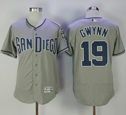 Padres #19 Tony Gwynn Grey Flexbase Authentic Collection Stitched MLB Jersey Padres #19 Tony Gwynn Grey Flexbase Authentic Collection Stitched MLB Jersey
