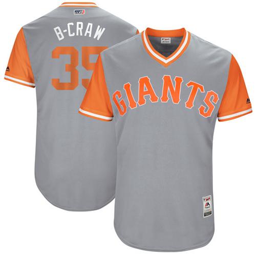 Giants #35 Brandon Crawford Gray 