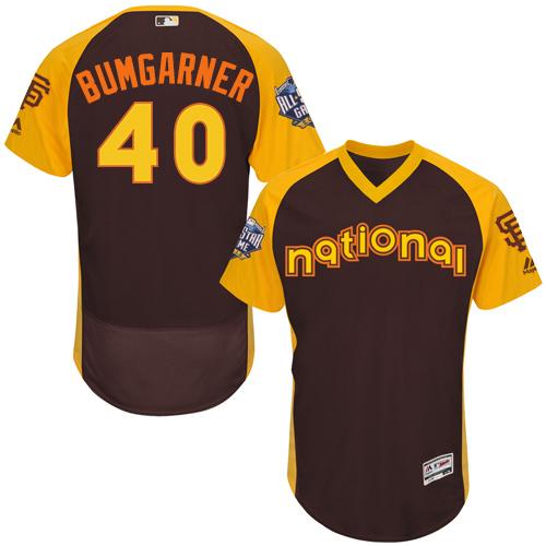 Giants #40 Madison Bumgarner Brown Flexbase Authentic Collection 2016 All-Star National League Stitched MLB Jersey Giants #40 Madison Bumgarner Brown Flexbase Authentic Collection 2016 All-Star National League Stitched MLB Jersey