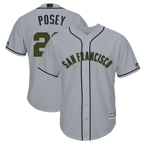 Giants #28 Buster Posey Grey New Cool Base 2018 Memorial Day Stitched MLB Jersey Giants #28 Buster Posey Grey New Cool Base 2018 Memorial Day Stitched MLB Jersey