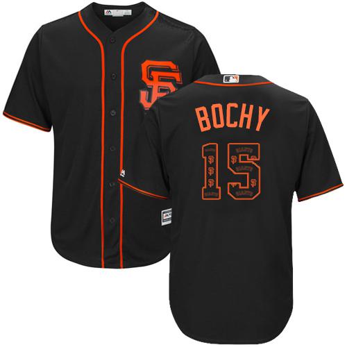Giants #15 Bruce Bochy Black Team Logo Fashion Stitched MLB Jersey Giants #15 Bruce Bochy Black Team Logo Fashion Stitched MLB Jersey