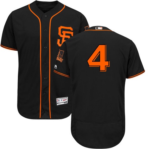 Giants #4 Mel Ott Black Flexbase Authentic Collection Alternate Stitched MLB Jersey Giants #4 Mel Ott Black Flexbase Authentic Collection Alternate Stitched MLB Jersey