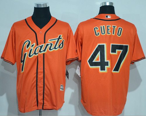 Giants #47 Johnny Cueto Orange New Cool Base Alternate Stitched MLB Jersey Giants #47 Johnny Cueto Orange New Cool Base Alternate Stitched MLB Jersey