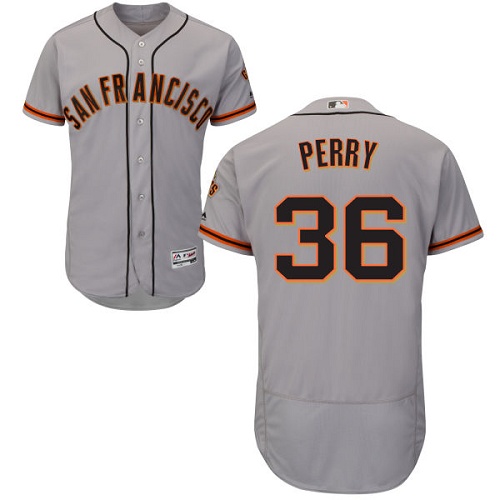 Giants #36 Gaylord Perry Grey Flexbase Authentic Collection Road Stitched MLB Jersey Giants #36 Gaylord Perry Grey Flexbase Authentic Collection Road Stitched MLB Jersey