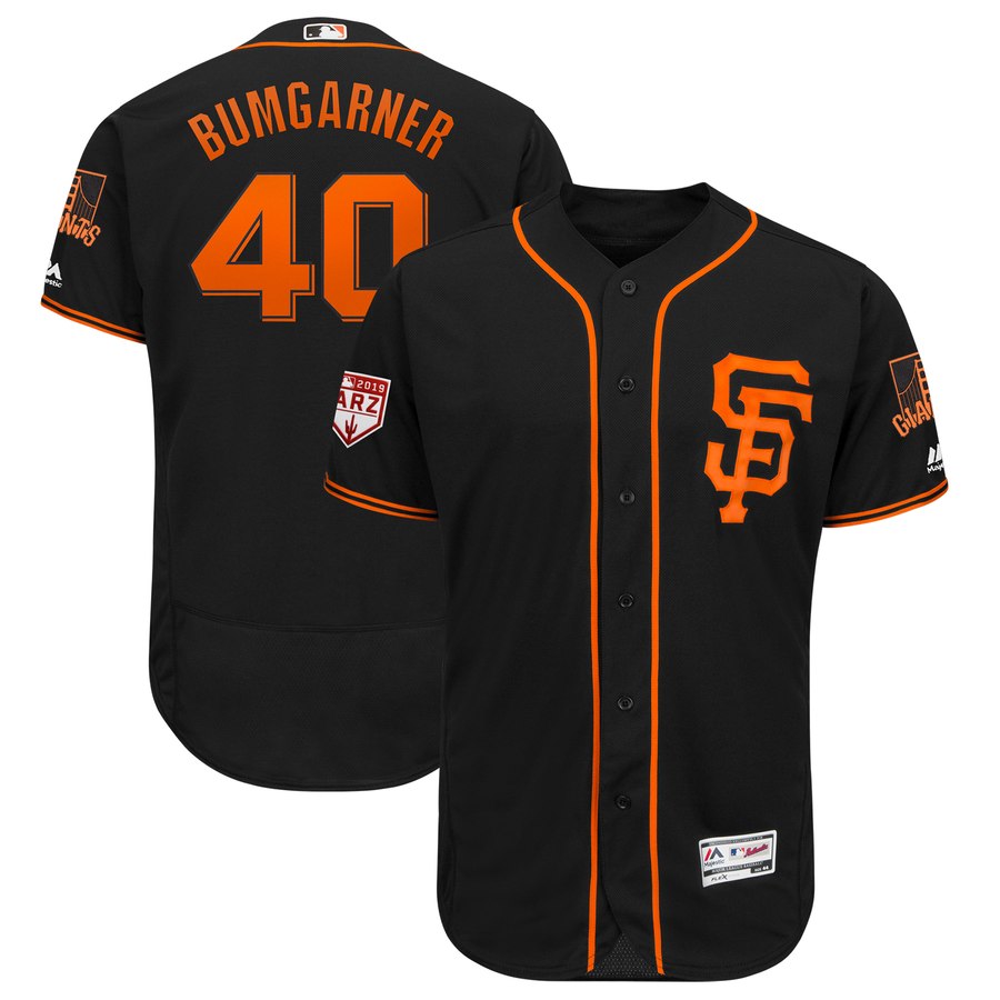 Giants #40 Madison Bumgarner Black 2019 Spring Training Flex Base Stitched MLB Jersey Giants #40 Madison Bumgarner Black 2019 Spring Training Flex Base Stitched MLB Jersey