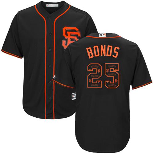 Giants #25 Barry Bonds Black Team Logo Fashion Stitched MLB Jersey Giants #25 Barry Bonds Black Team Logo Fashion Stitched MLB Jersey