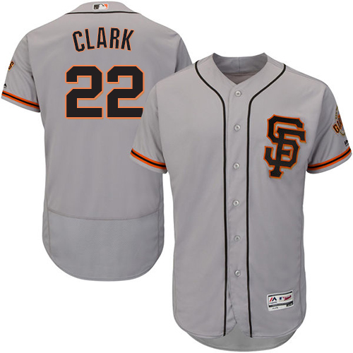 Giants #22 Will Clark Grey Flexbase Authentic Collection Road 2 Stitched MLB Jersey Giants #22 Will Clark Grey Flexbase Authentic Collection Road 2 Stitched MLB Jersey