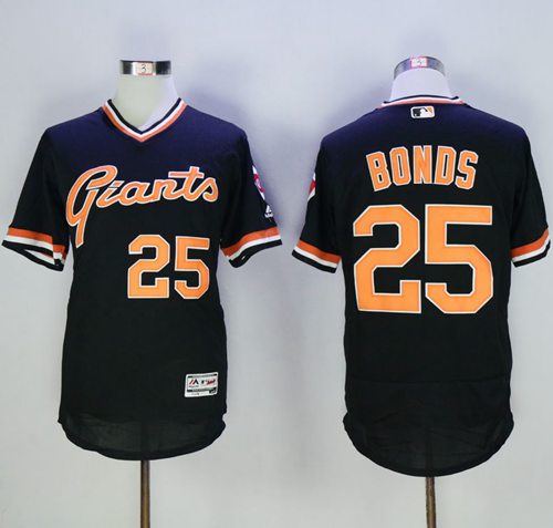 Giants #25 Barry Bonds Black Flexbase Authentic Collection Cooperstown Stitched MLB Jersey Giants #25 Barry Bonds Black Flexbase Authentic Collection Cooperstown Stitched MLB Jersey