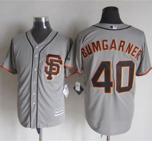 Giants #40 Madison Bumgarner Grey Road 2 New Cool Base Stitched MLB Jersey Giants #40 Madison Bumgarner Grey Road 2 New Cool Base Stitched MLB Jersey