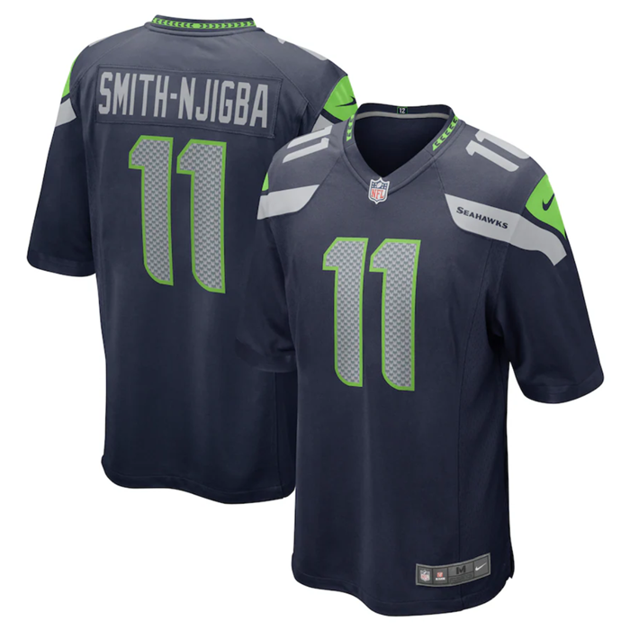 Men's Seattle Seahawks #11 Jaxon Smith-Njigba Navy Stitched Game Jersey Men's Seattle Seahawks #11 Jaxon Smith-Njigba Navy Stitched Game Jersey