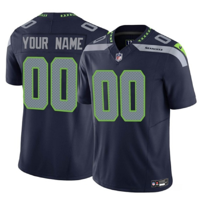 Men's Seattle Seahawks Customized Navy 2023 F.U.S.E Vapor Limited Stitched Football Jersey Men's Seattle Seahawks Customized Navy 2023 F.U.S.E Vapor Limited Stitched Football Jersey