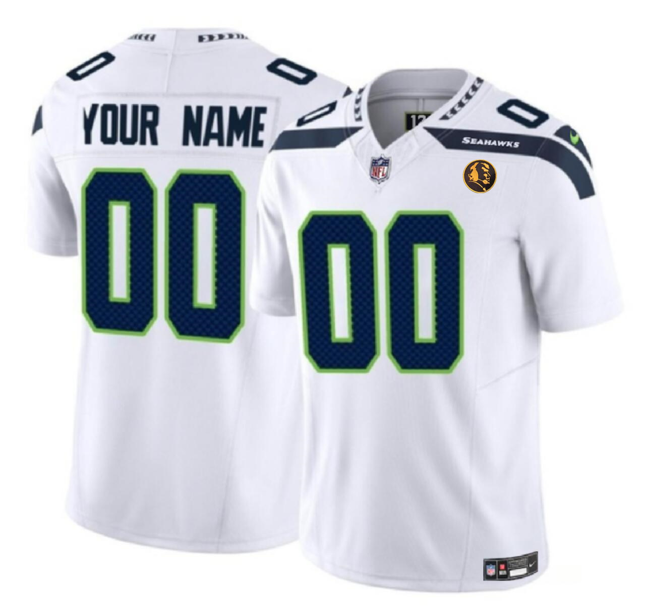 Men's Seattle Seahawks Active Player Custom White 2023 F.U.S.E. With John Madden Patch Vapor Limited Stitched Football Jersey Men's Seattle Seahawks Active Player Custom White 2023 F.U.S.E. With John Madden Patch Vapor Limited Stitched Football Jersey