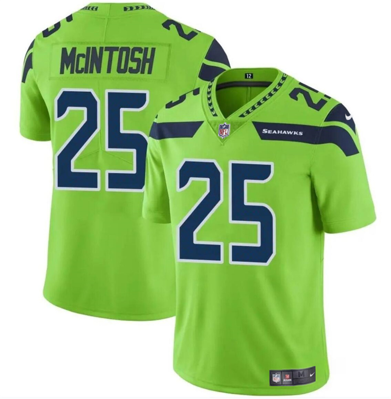 Men's Seattle Seahawks #25 Kenny McIntosh Green Vapor Limited Stitched Football Jersey Men's Seattle Seahawks #25 Kenny McIntosh Green Vapor Limited Stitched Football Jersey