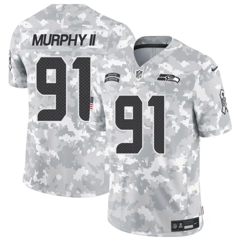Men's Seattle Seahawks #91 Byron Murphy II 2024 F.U.S.E Arctic Camo Salute to Service Limited Stitched Football Jersey Men's Seattle Seahawks #91 Byron Murphy II 2024 F.U.S.E Arctic Camo Salute to Service Limited Stitched Football Jersey