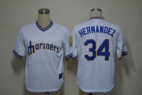 Mariners #34 Felix Hernandez White Cooperstown Stitched MLB Jersey Mariners #34 Felix Hernandez White Cooperstown Stitched MLB Jersey