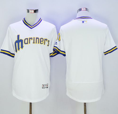Mariners Blank White Flexbase Authentic Collection Cooperstown Stitched MLB Jersey Mariners Blank White Flexbase Authentic Collection Cooperstown Stitched MLB Jersey