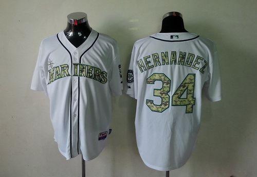 Mariners #34 Felix Hernandez White USMC Cool Base Stitched MLB Jersey Mariners #34 Felix Hernandez White USMC Cool Base Stitched MLB Jersey