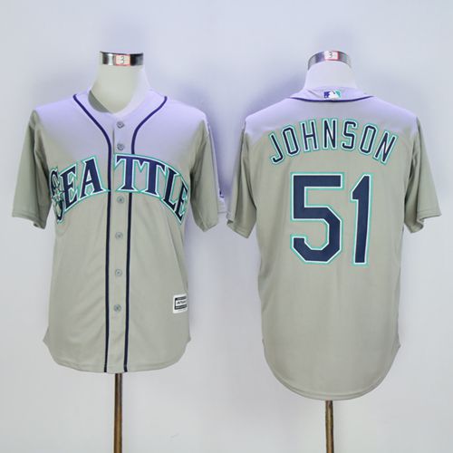 Mariners #51 Randy Johnson Grey New Cool Base Stitched MLB Jersey Mariners #51 Randy Johnson Grey New Cool Base Stitched MLB Jersey