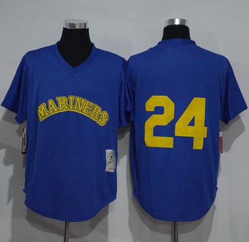 Mitchell And Ness 1991 Mariners #24 Ken Griffey Light Blue Throwback Stitched MLB Jersey Mitchell And Ness 1991 Mariners #24 Ken Griffey Light Blue Throwback Stitched MLB Jersey